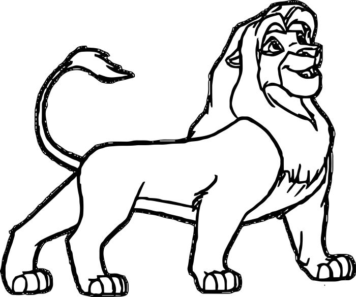 Lion coloring book page