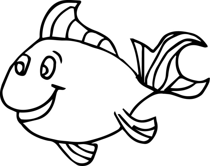 Fish coloring book page