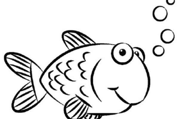 Fish coloring book page